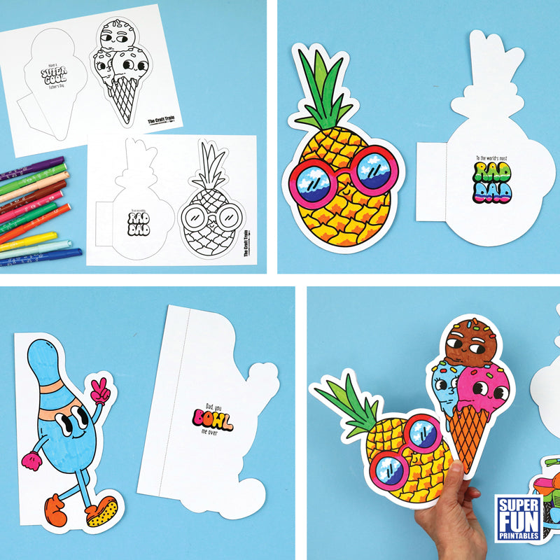 Father's Day Colouring Cards