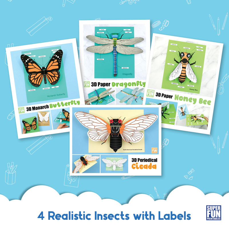 Realistic 3D Paper Insects – The Craft Train Shop