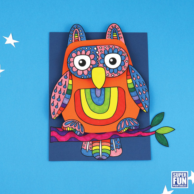 Owl Train Design 3D Owl Pattern Art – The Craft Train Shop