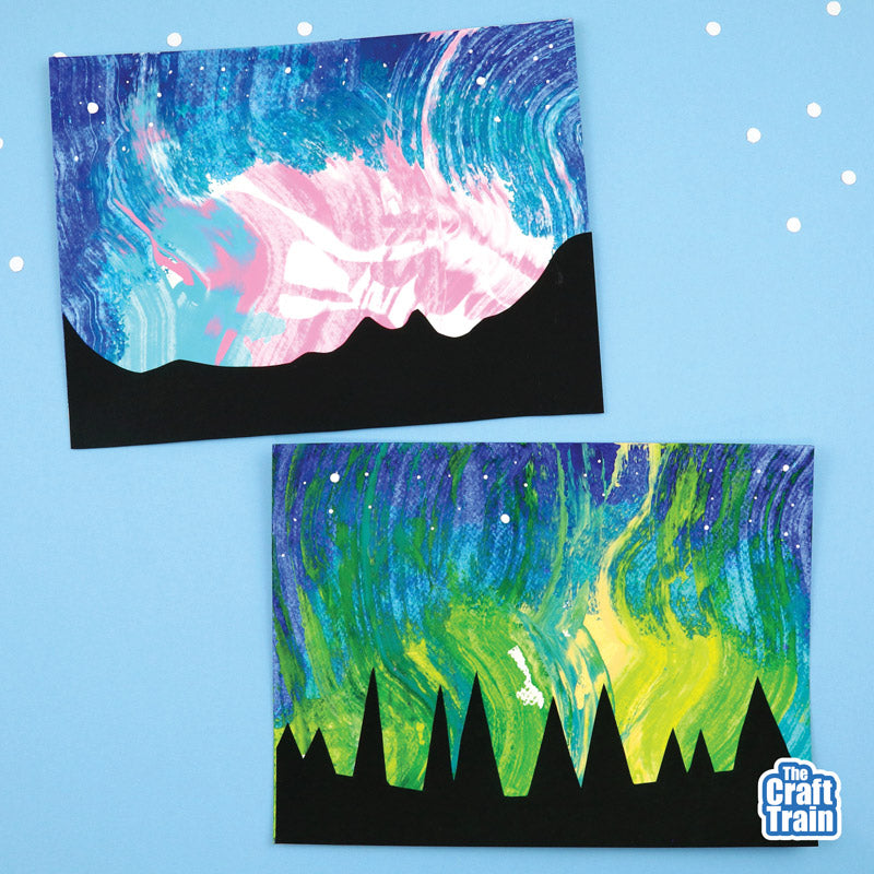 Aurora Borealis Scrape Art