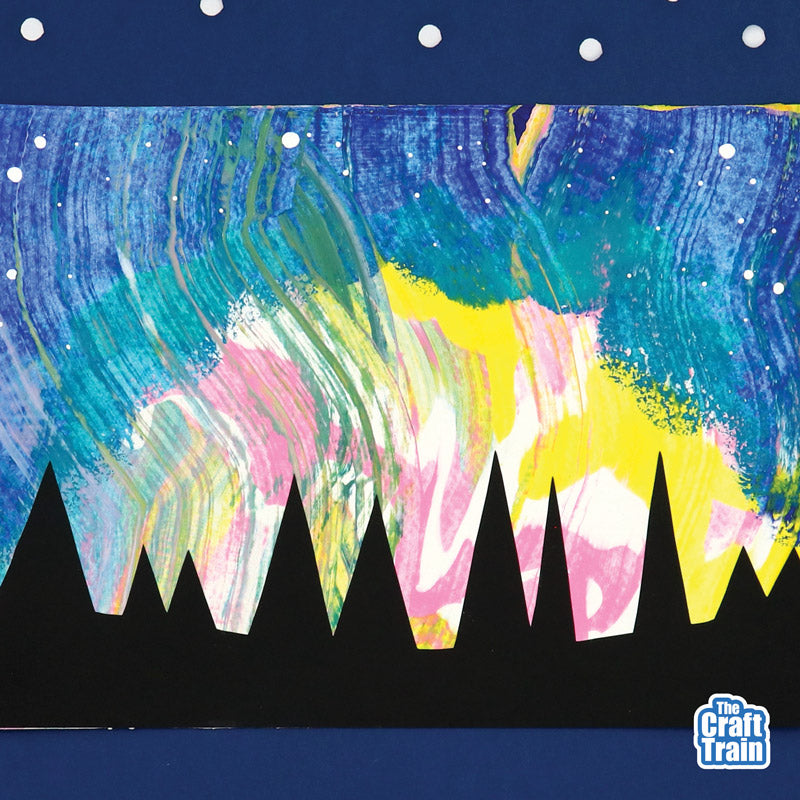 Aurora Borealis Scrape Art