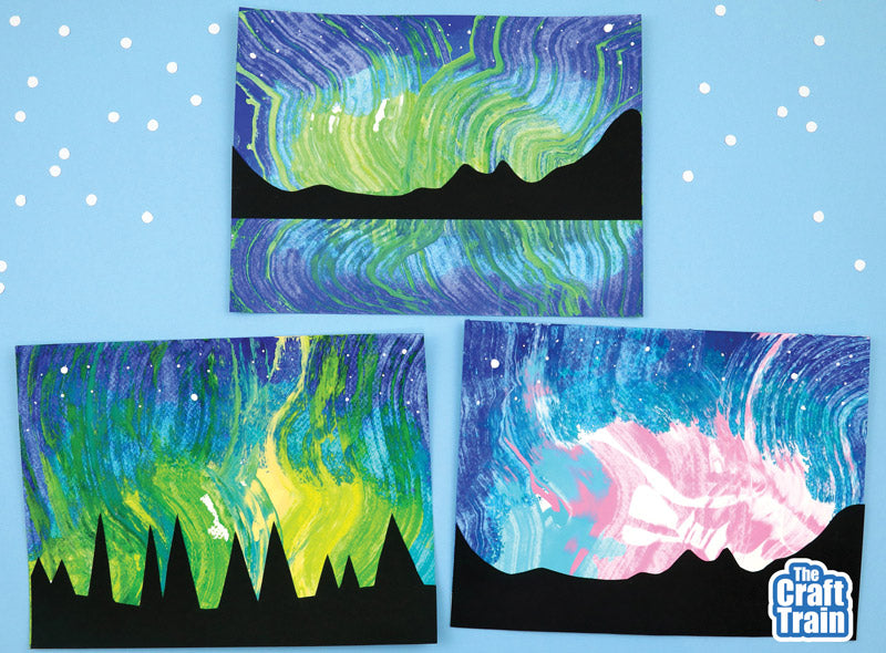 Aurora Borealis Scrape Art