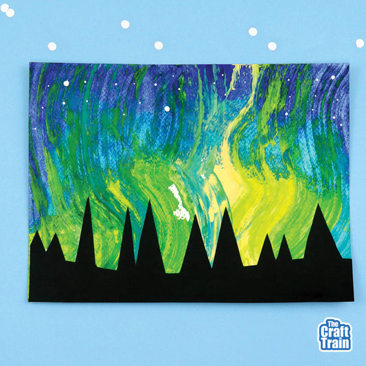 Aurora Borealis Scrape Art