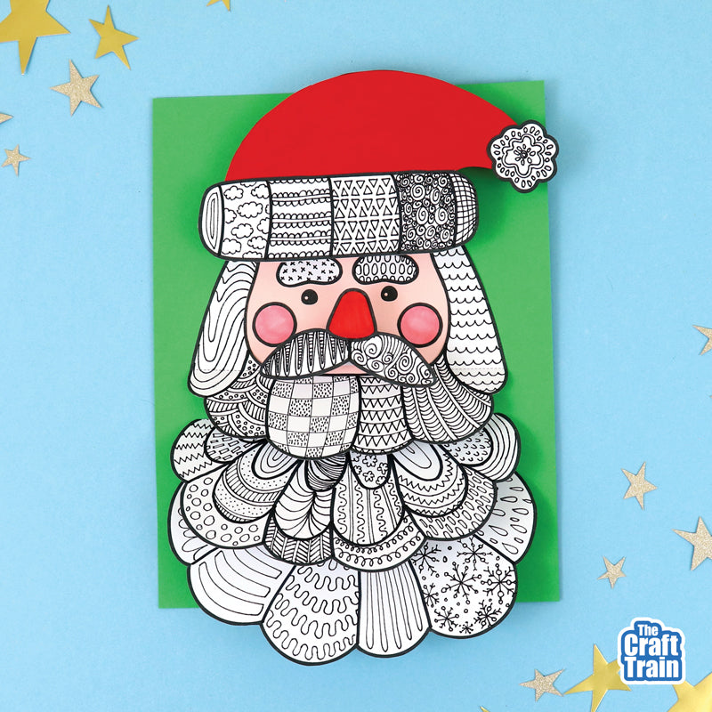 Large Santa Pattern Pattern Art Santa – The Craft Train Shop