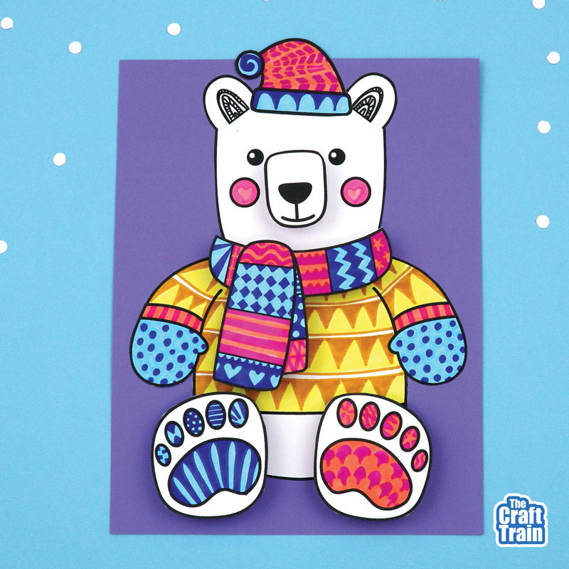 3D Pattern Art Polar Bear