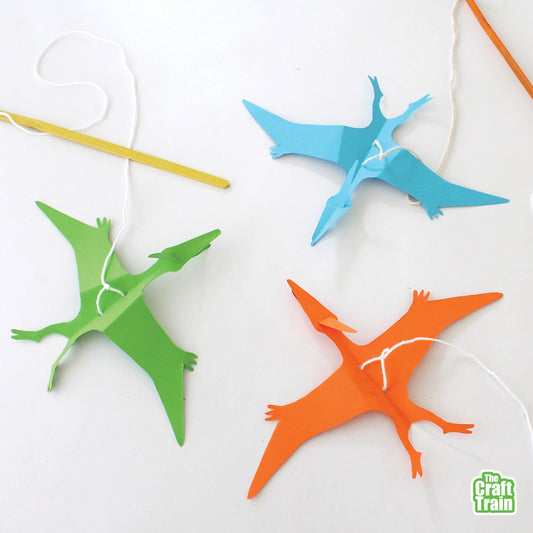 Paper Pterodactyl Puppets