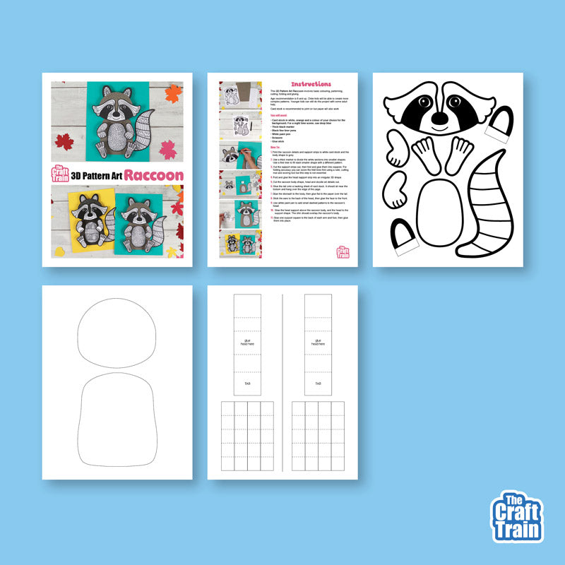 3D Pattern Art Raccoon