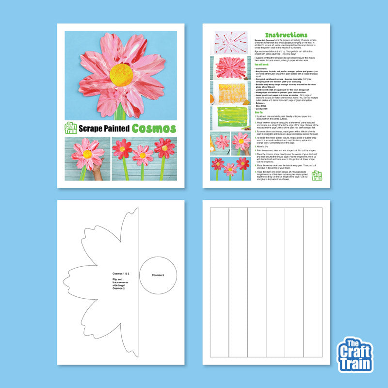 Cosmos Flower Scrape Art