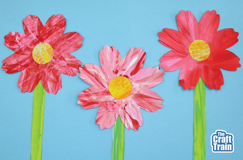 Cosmos Flower Scrape Art