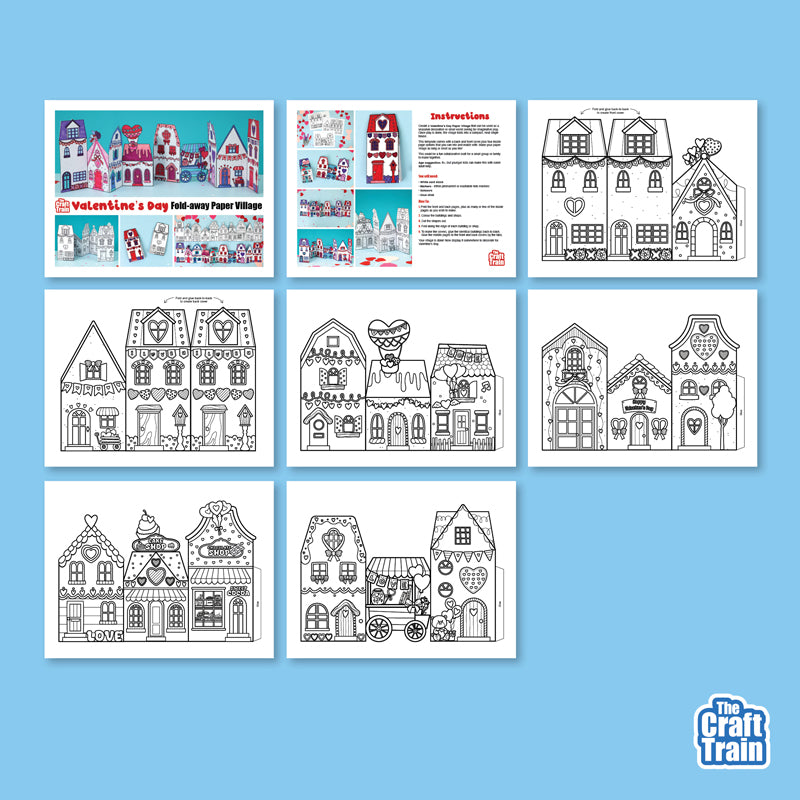 Valentine's Day Paper Village