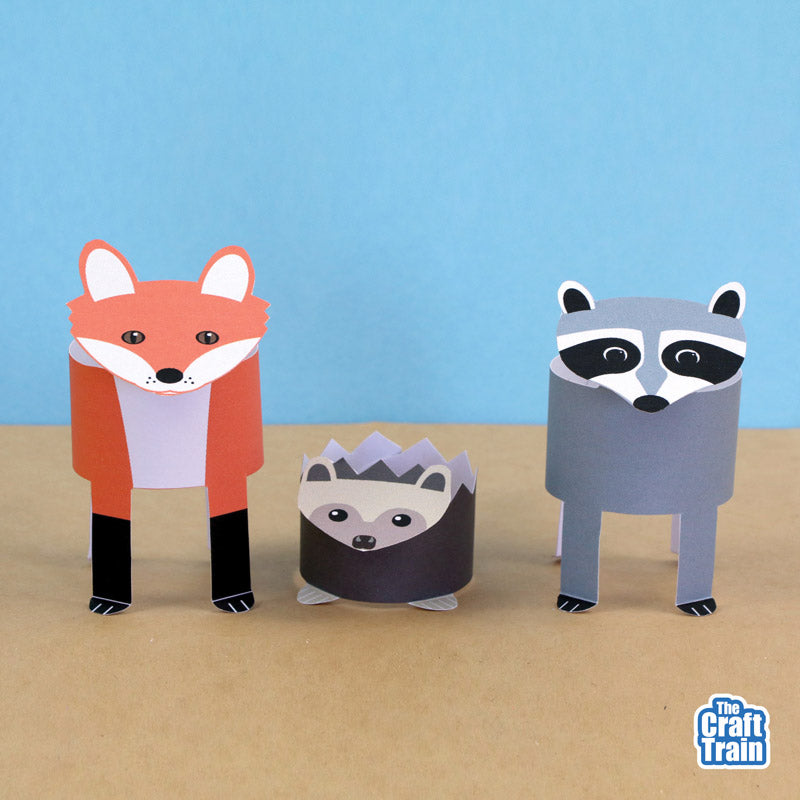 woodland animals paper play set