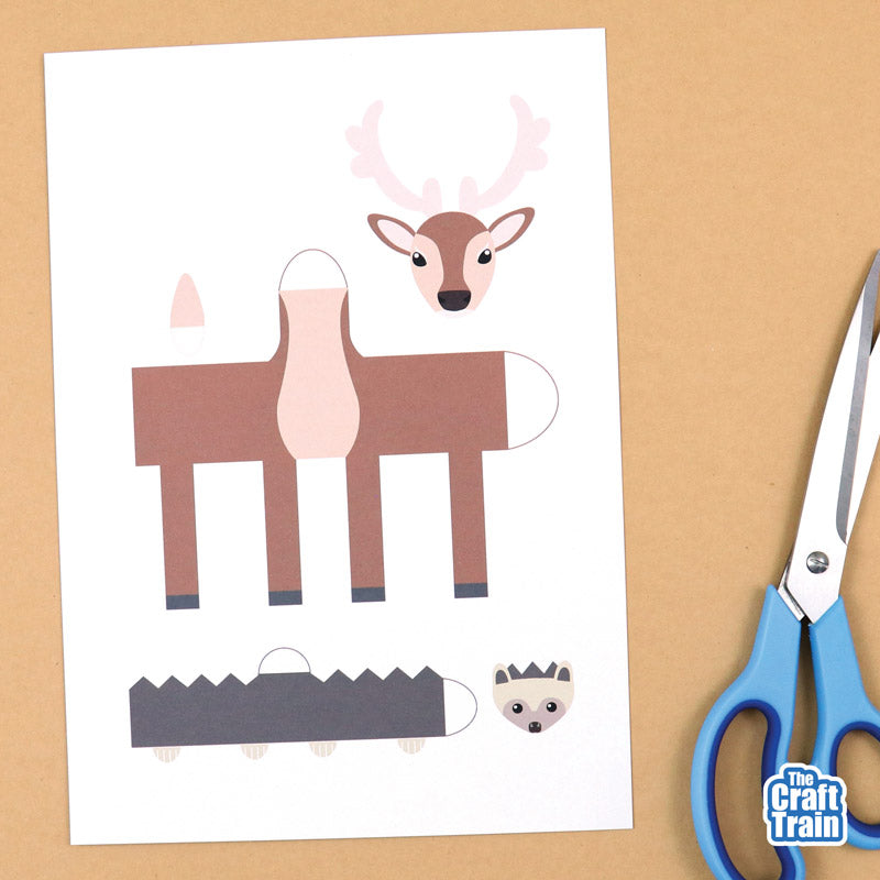 woodland animals paper play set