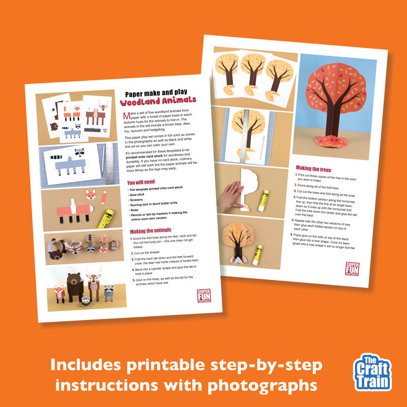 woodland animals paper play set