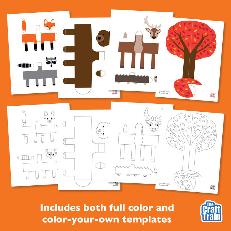 woodland animals paper play set