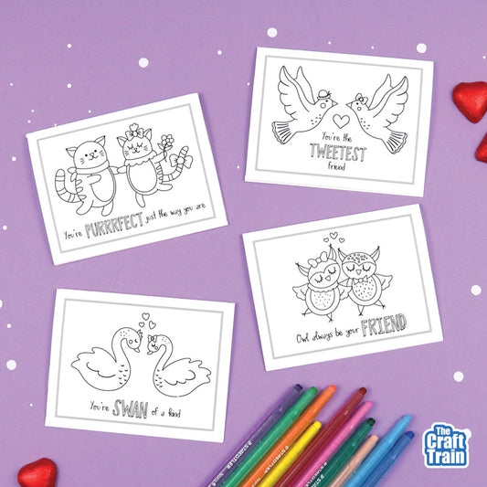 Colouring Valenintine's Day cards